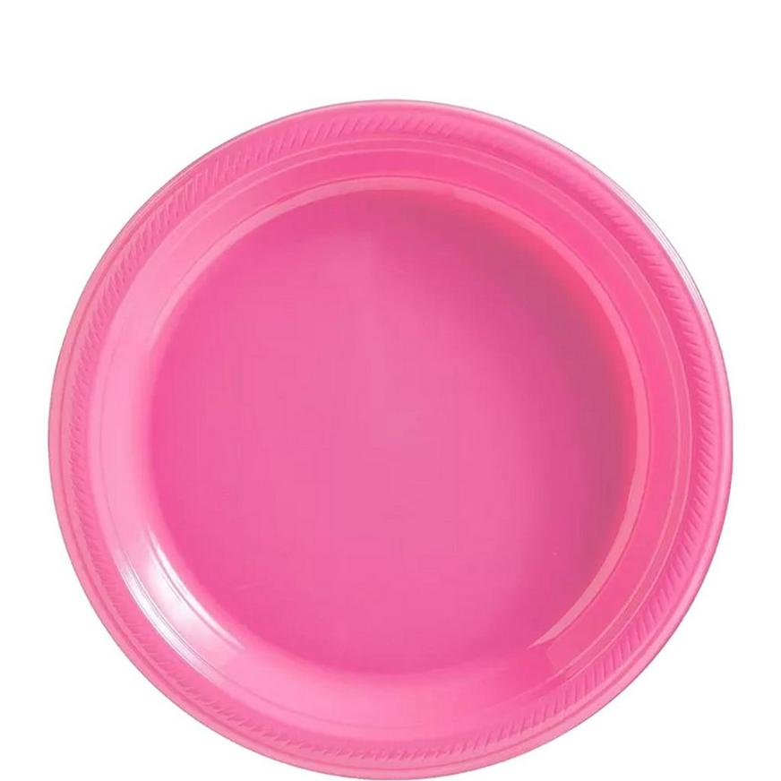 Bright Pink Plastic Dessert Plates 20ct